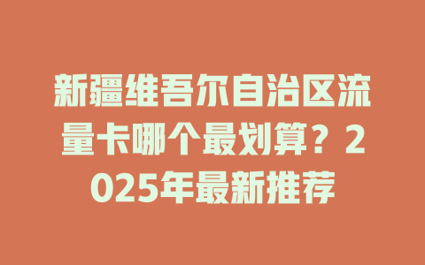 新疆维吾尔自治区流量卡哪个最划算？2025年最新推荐