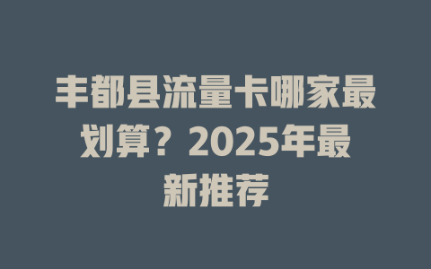 丰都县流量卡哪家最划算？2025年最新推荐