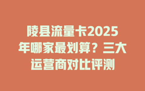 陵县流量卡2025年哪家最划算？三大运营商对比评测