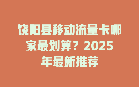 饶阳县移动流量卡哪家最划算？2025年最新推荐
