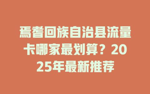焉耆回族自治县流量卡哪家最划算？2025年最新推荐