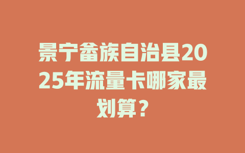 景宁畲族自治县2025年流量卡哪家最划算？