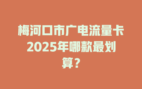 梅河口市广电流量卡2025年哪款最划算？