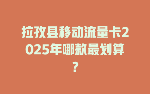 拉孜县移动流量卡2025年哪款最划算？