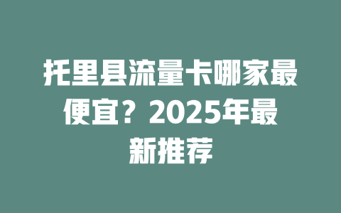 托里县流量卡哪家最便宜？2025年最新推荐