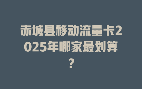 赤城县移动流量卡2025年哪家最划算？