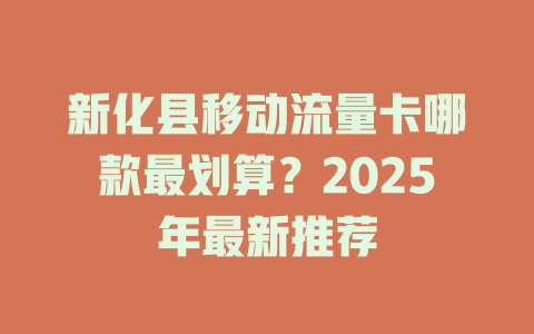 新化县移动流量卡哪款最划算？2025年最新推荐