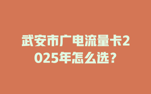 武安市广电流量卡2025年怎么选？