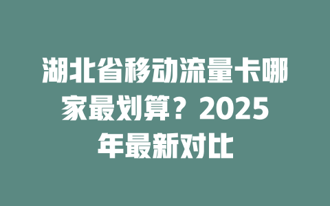 湖北省移动流量卡哪家最划算？2025年最新对比