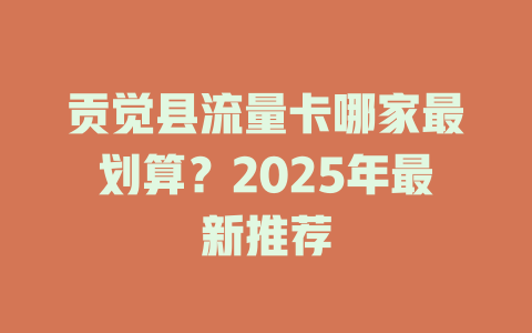 贡觉县流量卡哪家最划算？2025年最新推荐