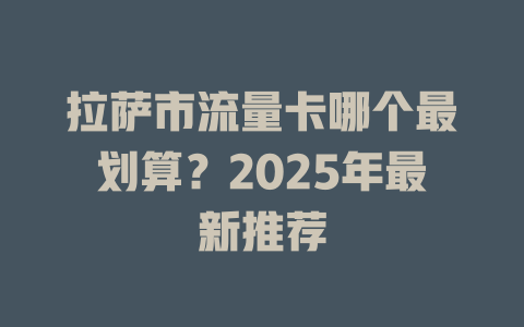 拉萨市流量卡哪个最划算？2025年最新推荐