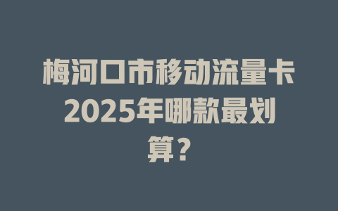 梅河口市移动流量卡2025年哪款最划算？