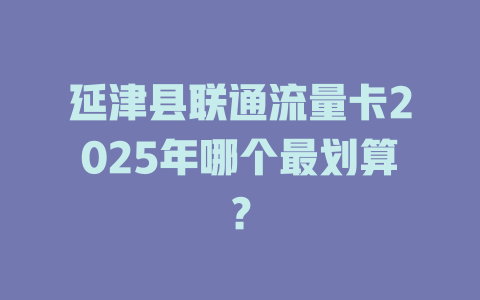 延津县联通流量卡2025年哪个最划算？