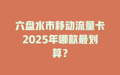 六盘水市移动流量卡2025年哪款最划算？