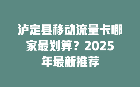 泸定县移动流量卡哪家最划算？2025年最新推荐