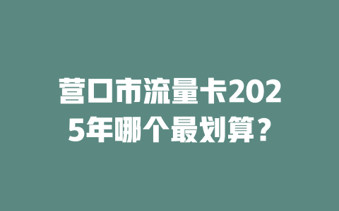 营口市流量卡2025年哪个最划算？