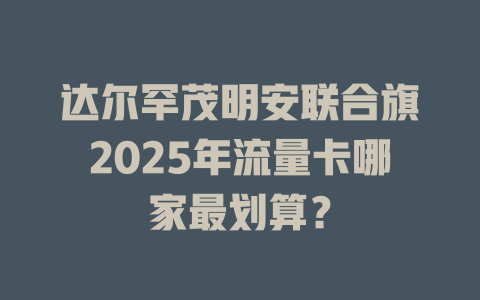 达尔罕茂明安联合旗2025年流量卡哪家最划算？