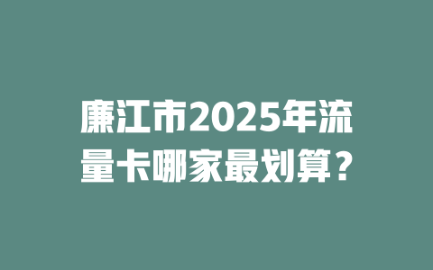 廉江市2025年流量卡哪家最划算？