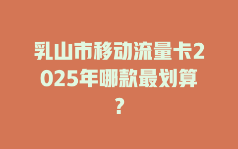 乳山市移动流量卡2025年哪款最划算？