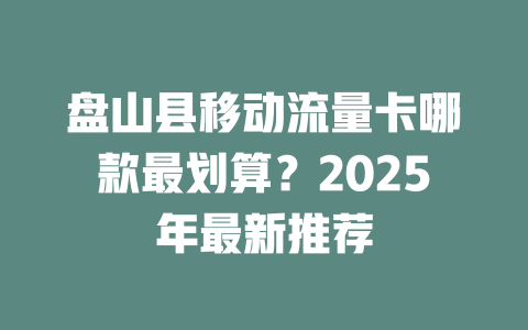 盘山县移动流量卡哪款最划算？2025年最新推荐