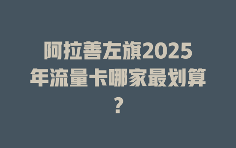 阿拉善左旗2025年流量卡哪家最划算？
