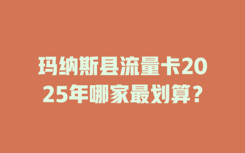 玛纳斯县流量卡2025年哪家最划算？