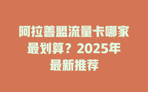 阿拉善盟流量卡哪家最划算？2025年最新推荐