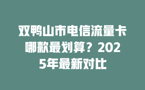 双鸭山市电信流量卡哪款最划算？2025年最新对比