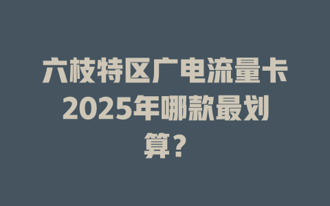 六枝特区广电流量卡2025年哪款最划算？