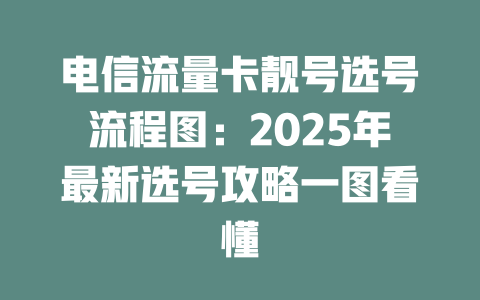 电信流量卡靓号选号流程图：2025年最新选号攻略一图看懂