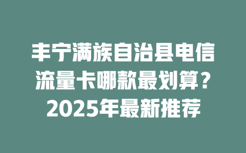 丰宁满族自治县电信流量卡哪款最划算？2025年最新推荐