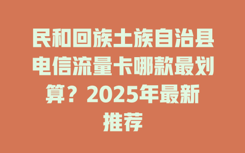 民和回族土族自治县电信流量卡哪款最划算？2025年最新推荐