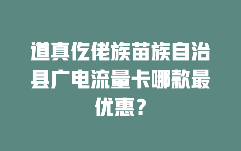 道真仡佬族苗族自治县广电流量卡哪款最优惠？