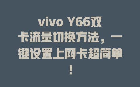 vivo Y66双卡流量切换方法，一键设置上网卡超简单！