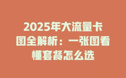 2025年大流量卡图全解析：一张图看懂套餐怎么选
