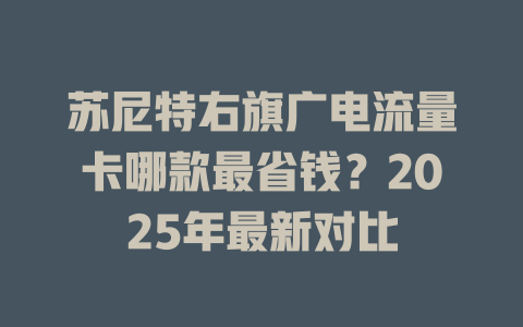 苏尼特右旗广电流量卡哪款最省钱？2025年最新对比