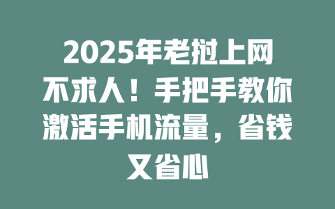 2025年老挝上网不求人！手把手教你激活手机流量，省钱又省心