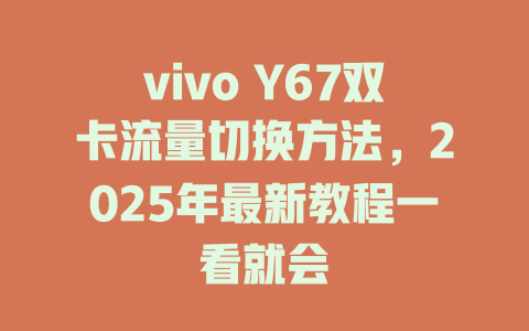 vivo Y67双卡流量切换方法，2025年最新教程一看就会
