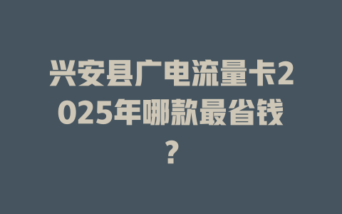 兴安县广电流量卡2025年哪款最省钱？
