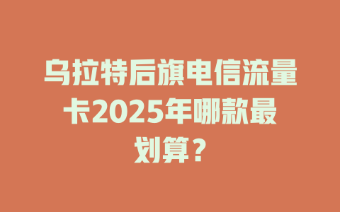 乌拉特后旗电信流量卡2025年哪款最划算？