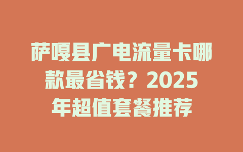 萨嘎县广电流量卡哪款最省钱？2025年超值套餐推荐