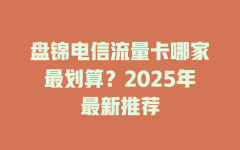 盘锦电信流量卡哪家最划算？2025年最新推荐