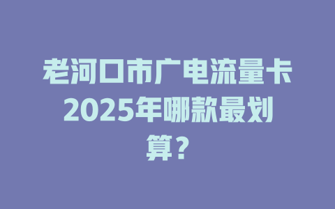 老河口市广电流量卡2025年哪款最划算？