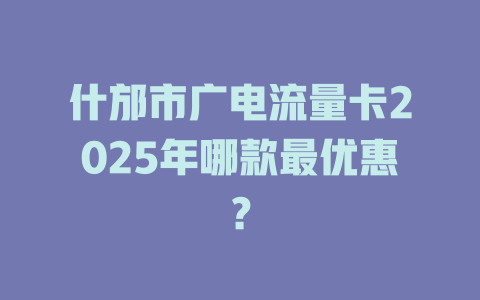 什邡市广电流量卡2025年哪款最优惠？