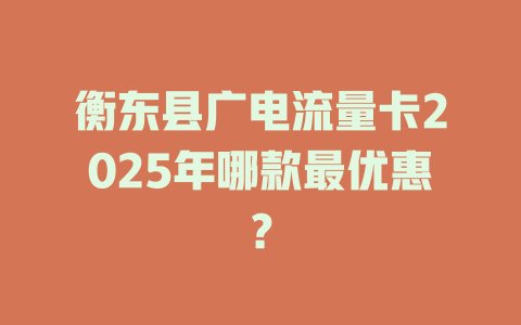 衡东县广电流量卡2025年哪款最优惠？