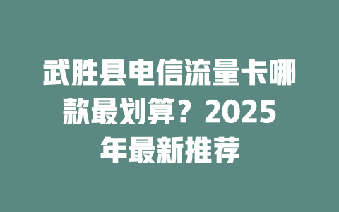武胜县电信流量卡哪款最划算？2025年最新推荐