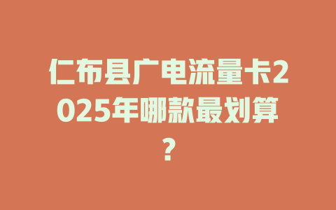 仁布县广电流量卡2025年哪款最划算？