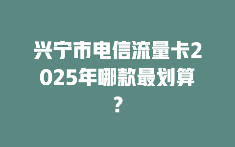 兴宁市电信流量卡2025年哪款最划算？