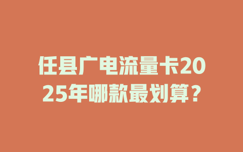 任县广电流量卡2025年哪款最划算？