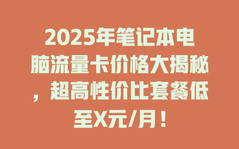 2025年笔记本电脑流量卡价格大揭秘，超高性价比套餐低至X元/月！